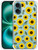 SuzaCase Clear Case for iPhone 16, iPhone 16 Case with Stylish Sunflower Watercolored Printed Durable Clear Shockproof Drop Protection Phone Back Cas