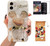 Hosiss Cartoon Case for iPhone 16 6.1" with HD Screen Protector, with Quicksand Cell Phone Holder Strap Soft TPU Shockproof Protective for Girls Wome