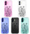 Topgraph Compatible with iPhone 16 Case Cute Clear for Women,Cool Transparent Silicone Phone Cases Cover - Black Flowers Line Art