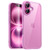 JETech Case for iPhone 16 6.1-Inch, Shockproof Phone Bumper Cover, Solid Color Matte TPU Frame, Anti-Scratch Clear Back (Pink)