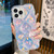 Qokey Compatible with iPhone 16 Case 6.1",Cute Laser Gradual Bling Love Heart Glitter Clear+Translucent Card Soft Wave Frame Anti-Falling 3D Thick Sh