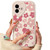 Lovmooful Compatible for iPhone 16 Plus Case Cute Flower Floral with Love Lens Bumper Protector for Girls Women Soft TPU Shockproof Protective Girly