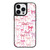 Ehreus Case for iPhone 16 Pro Max, Trendy Aesthetic Pink Ribbon Bow Pattern Print, Glossy Hard PC Back Soft TPU Bumper, Slim Shockproof Anti-Scratch