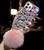 Losin for iPhone 16 Pro Max Bling Case Luxury 3D Sparkle Diamond Crystal Rhinestones for Women Girls Glitter Case with Cute Plush Furry Ball Pendant