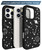 IWONE Compatible with iPhone 16 Pro Case with Card Holder Cute Shockproof Drop Protection Phone Wallet Slot Cover Cases for Women - White Stars Unive