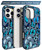 IWONE Compatible with iPhone 16 Pro Case with Card Holder Cute Shockproof Drop Protection Phone Wallet Slot Cover Cases for Women - Blue Butterflies
