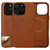 Rumwot Unique Patina Leather Case for iPhone 16 Pro with Camera Control Button Red Brown, Oil Wax Leather, Compatible with MagSafe, Slim Fit, Vintage