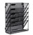 EasyPAG 2 Pack Wall File Organizer 5 Tier Assembly Office Supplies Vertical Hanging File Folders Holder Paper Rack,Black