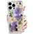 Changjia for iPhone 16 Pro Max Clear Glitter Floral Case,Cute Pressed Real Flowers Design Bling Sparkly White Floral Soft TPU Shockproof Protective C
