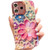 Changjia Floral Case for iPhone 16 Plus,Cute Colorful Retro Oil Painting Printed Flower with Glitter Bling Sparkly Camera Protector Soft TPU Protecti