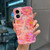 XIZYO Case for iPhone 16 Plus, Colorful Retro Oil Painting Flower Cute Floral Aesthetic Curly Wave Frame Laser Glossy Reflective Exquisite Stylish Pr