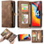 Simicoo iPhone 16 Pro Max Leather Detachable Wallet Zipper Case with 11 Card Slots Holder Magnetic Case for iPhone 16 Pro Max Flip Wallet Handle Wris