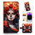 for iPhone 16 Plus, Designed Flip Wallet Phone Case Cover, A26836 Suger Skull
