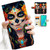 AJOURTEK for iPhone 16 Plus, Designed Flip Wallet Phone Case Cover, A24261 Day of Dead Sugar Skull 24261