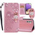 Ephoou Case for Samsung Galaxy A16 5G with Card Slot Holder & Wrist Strap, Glitter Diamond Rhinestone Owl PU Leather Flip Folio Wallet Cover Case for