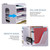 Natwind 4-Tier Office White Desktop Organizer A4 Paper File Rack with Vertical Horizontal File Holder All in One Supplies Storage Box Mail Sorter on