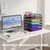 Cawukege 5 Tier Paper Organizer with Handle, Black Metal Mesh Desk Organizer File Folder Paper Letter Tray Desktop Document Sorter for Classroom, Sch