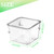 QoTang 8 PCS Stackable Clear Drawer Organizers 3" x 3" x 2" Square Trays Small Makeup Vanity Storage Bins Clear Desk Drawer Organization Container Di