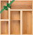 Bamboo Drawer Organizer 5 Pcs for Kitchen Multi-purpose Storage Dividers for Kitchen, Office, Jewelry, Cosmetics, Wooden Drawer Dividers for Drawer O