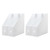 FOYTOKI Plastic Magazine File Holder 2-Pack Vertical Desktop Storage Organizer for Office Supplies Books and Files Compact Desk Organizer for Study R