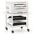 Nightcore Under Desk Printer Cart, Double-Tier Printer Shelf Stand with Lockable Wheels & Metal Frame, Mobile Scanner Fax Machine Organizer for Home,