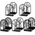 Faccito 5 Pairs Book Ends, Black Metal Bookends for Shelves Decorative, Non Skid Tree Stopper and Flower Book Stoppers Holder for Home Office School