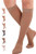 ABSOLUTE SUPPORT Sheer Compression Socks for Women 15-20 mmHg - Support Hose Knee High Stockings, Beige, X-Large