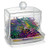 Officemate Self-Dispensing Paper Clip Holder w/250 Assorted Color Paper Clips, Clear (93697)