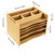 WKWKER 5-Tiers Bamboo File Organizer Paper Organizer Mail Sorter Document Letter Trays Desk Organizer with 4 Dividers for Office Home Study Desk Stor