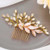 Latious Crystal Bride Wedding Hair Comb Gold Leaf Bridal Hair Piece Rhinestone Prom Hair Accessories for Women and Girls
