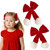 AEGYPIUS Red Velvet Hair Bow, 2 Pcs Soft Christmas Red Velvet Bow for Hair Clip Hair Bows Christmas Clip Women