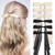 Ahoney Silky Satin Hair Bows Clips for Women Girls - Aesthetic Ribbons with Bowknots and Long Tails, Cute Barrettes Hair Accessories (Black&White)