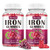(2 Pack) Iron Gummies Supplement for Women & Men, Iron Supplements for Anemia with Vitamin C, B12, Folate-Blood Builder & Energy Support for Iron Def