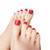 24Pcs False Toe Nails Solid Red Color Fake Toenails Full Cover Art Tips Short Square Press On Fake Toenails for Women Girls Toe Nails Press Glue On F