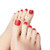 24Pcs False Toe Nails Solid Red Color Fake Toenails Full Cover Art Tips Short Square Press On Fake Toenails for Women Girls Toe Nails Press Glue On F
