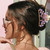 Fashey Pearl Claw Clips Purple Rhinestone Hair Claw Pearls Hair Hair Accessories for Women (1 Pcs)