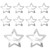 WLLHYF 10 Pieces Metal Star Snap Hair Clips Silver Cute Small Hair Barrettes Non-slip Hollow Out Stars Hairclips for Kids Girls Women Hairpin Lovely