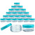 Beauticom (Quantity: 25 Pieces) 5G/5ML Round Clear Jars with Teal Sky Blue Lids for Lotion, Creams, Toners, Lip Balms, Makeup Samples