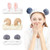 HUIANER Cute Animal Ears Headbands with Fluffy Ball Soft Coral Fleece Elastic Hair Band For Women Washing Face Makeup Cosmetic, Pack of 3