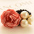 AKOAK 1 Pack Retro Pearl Rose Headrope High Elastic Hair Accessories Artificial Pearl Headband Accessories Ponytail Velvet Hair Circle Elegant Girl (