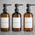 Stylish Shampoo and Conditioner Dispenser Set of 3 - Modern 21oz Shower Soap PET Bottles with Pump and Labels - Easy to Refill Body Wash Dispensers f