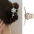 Camellia Hair Clips with Pearl White Flower Metal Hair Accessories for Women Girls Elegant White Camellia Hair Claw Clips Shiny Hairpins Strong Hold