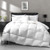 APSMILE Luxury All Season Down Feather Fibers Comforter Full/Queen Size Duvet Insert - 100% Organic Cotton, High Fill Power Medium Warmth, (Ivory Whi