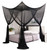 Mengersi Bed Canopy,Canopy Bed Curtains Bed Drapes for Full Queen King Size Bed,Mosquito Net Bed Curtains for Patio Indoor Outdoor Net,Black Bed Cano