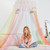 3C4G Rainbow Bright Canopy - Rainbow Bed Canopy for Girls - Hanging Net Canopy for Beds, Chairs & Reading Corners - 8 Height & 24 Diameter Hoop - f