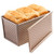 Cayanmydery Pullman Loaf Pan with Lid, Non-Stick Bakeware Golden Corrugated Carbon Steel Bread Toast Box Mold with Cover for Baking Bread, 1 lb Dough