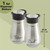 Stainless Steel Salt and Pepper Shaker Set with Glass Bottom, Perforated "S" and "P" Caps - Modern Kitchen Counter Decor (4oz)