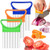 FANTEXY 3Pieces Onion Holder for Slicing, Stainless Steel Onion Cutter for Slicing, Potato Lemon Slicer Tomato Slicers Kitchen Comb for Vegetables, F