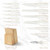 CAROTE 15Piece Knife Set, Kitchen Knife Block Set, Elegant White Ceramic-Coated Blades with Stylish Wooden Block for Modern Culinary Excellence
