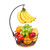 Livabber Countertop Fruit Basket Bowl with Banana Hanger, Modern Standing Fruit Vegetable Bowl Storage, with Banana Tree Holder for Kitchen Dinning T
